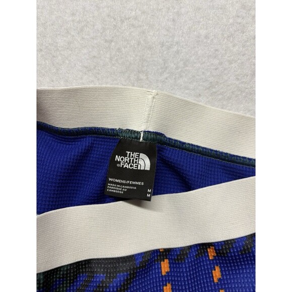 The North Face Flash Dry Base Layer Pant Women's M Blue Plaid Printed Waffle - Picture 3 of 5